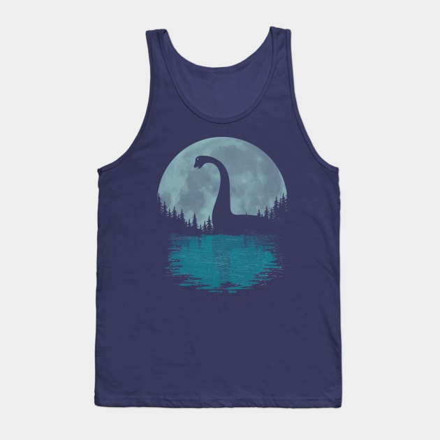 Loch Ness Monster - Nessie With Moon Tank Top by Tesszero